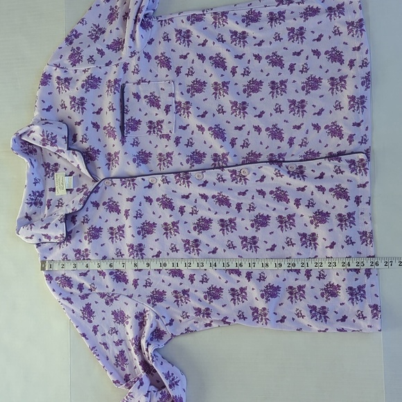 Lati Fashions Floral Piping Two Piece Pajama Set XXL Purple - Picture 13 of 16